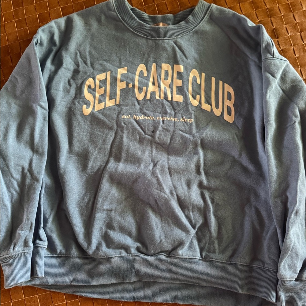 Self-Care Club Blue Crewneck Sweatshirt - Men